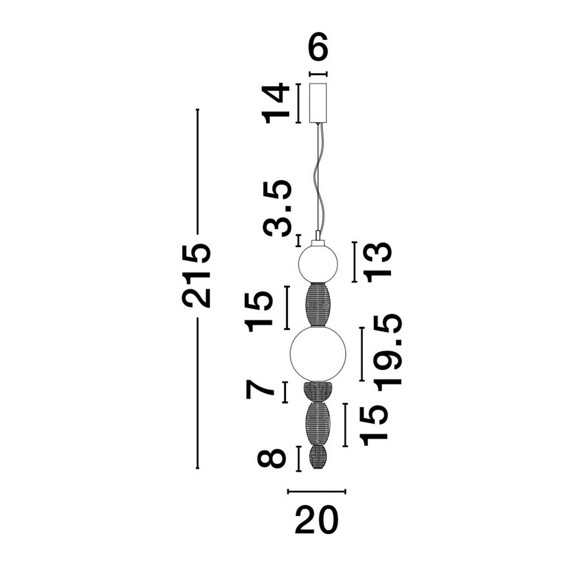 stylowa lampa wisząca Luces Exclusivas JOAQUIN LE44547