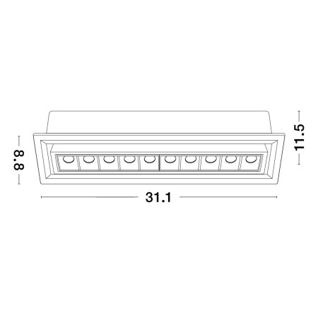 postępowa lampa podtynkowa Luces Exclusivas MURELIA LE65130 do podwieszanych sufitów
