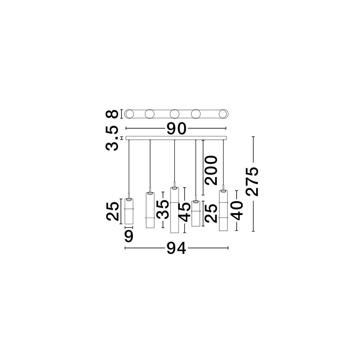 współczesna lampa wisząca Luces Exclusivas SARTANO LE45169