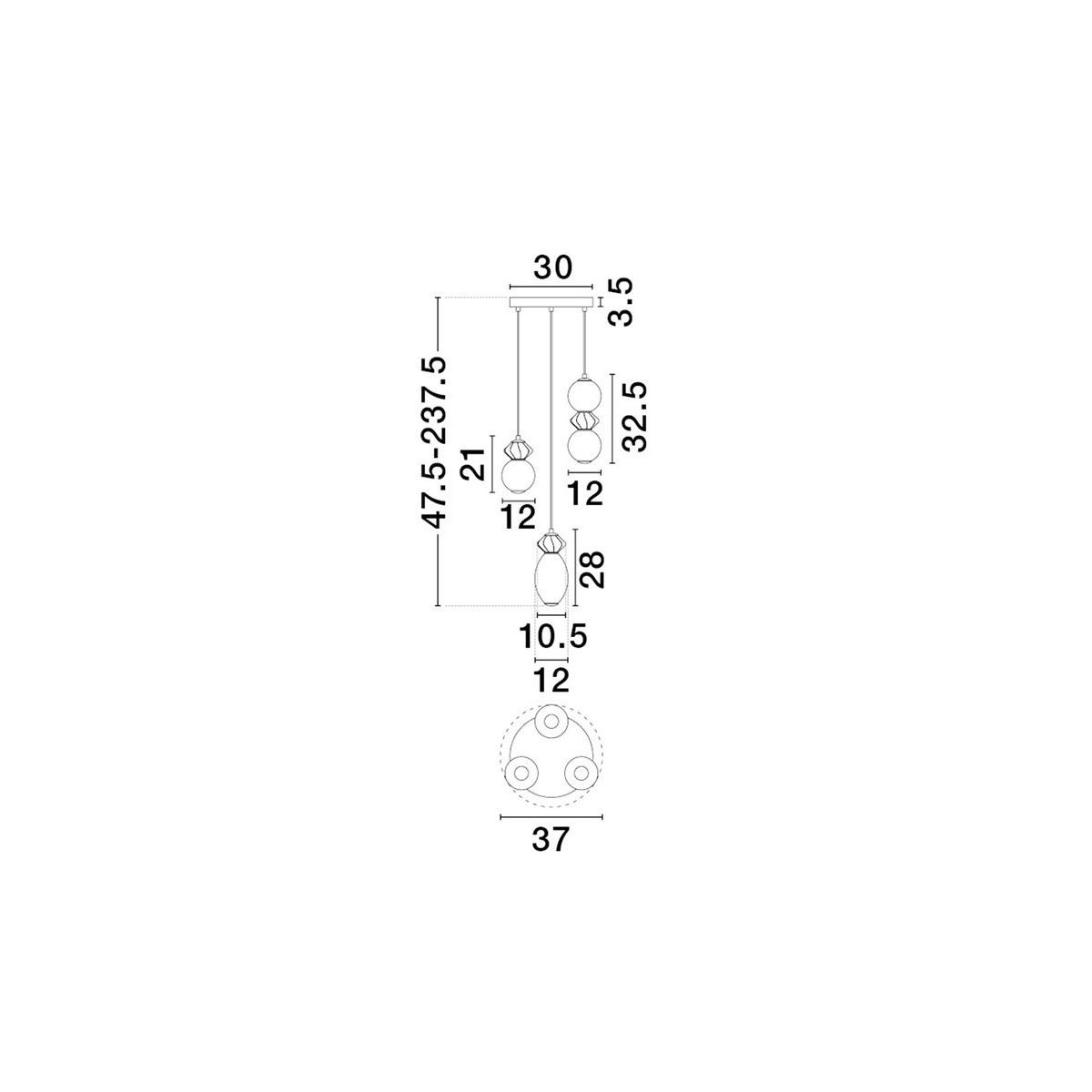 współczesna lampa wisząca Luces Exclusivas MONRETA LE45235