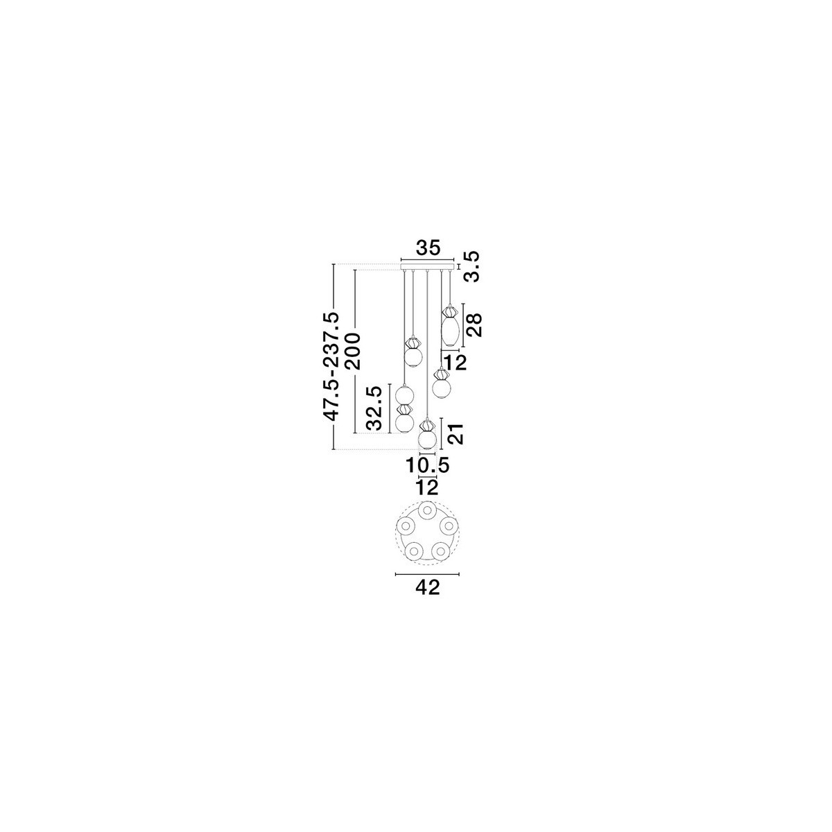 wspaniała lampa wisząca Luces Exclusivas MONRETA LE45236