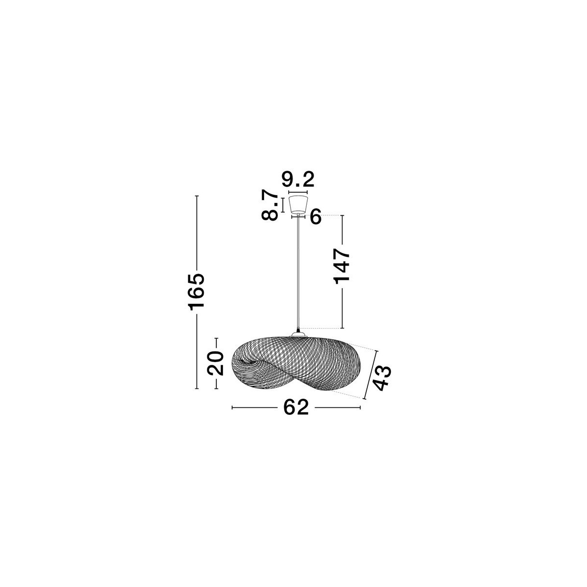 wyjątkowa lampa wisząca Luces Exclusivas NULVERO LE45365