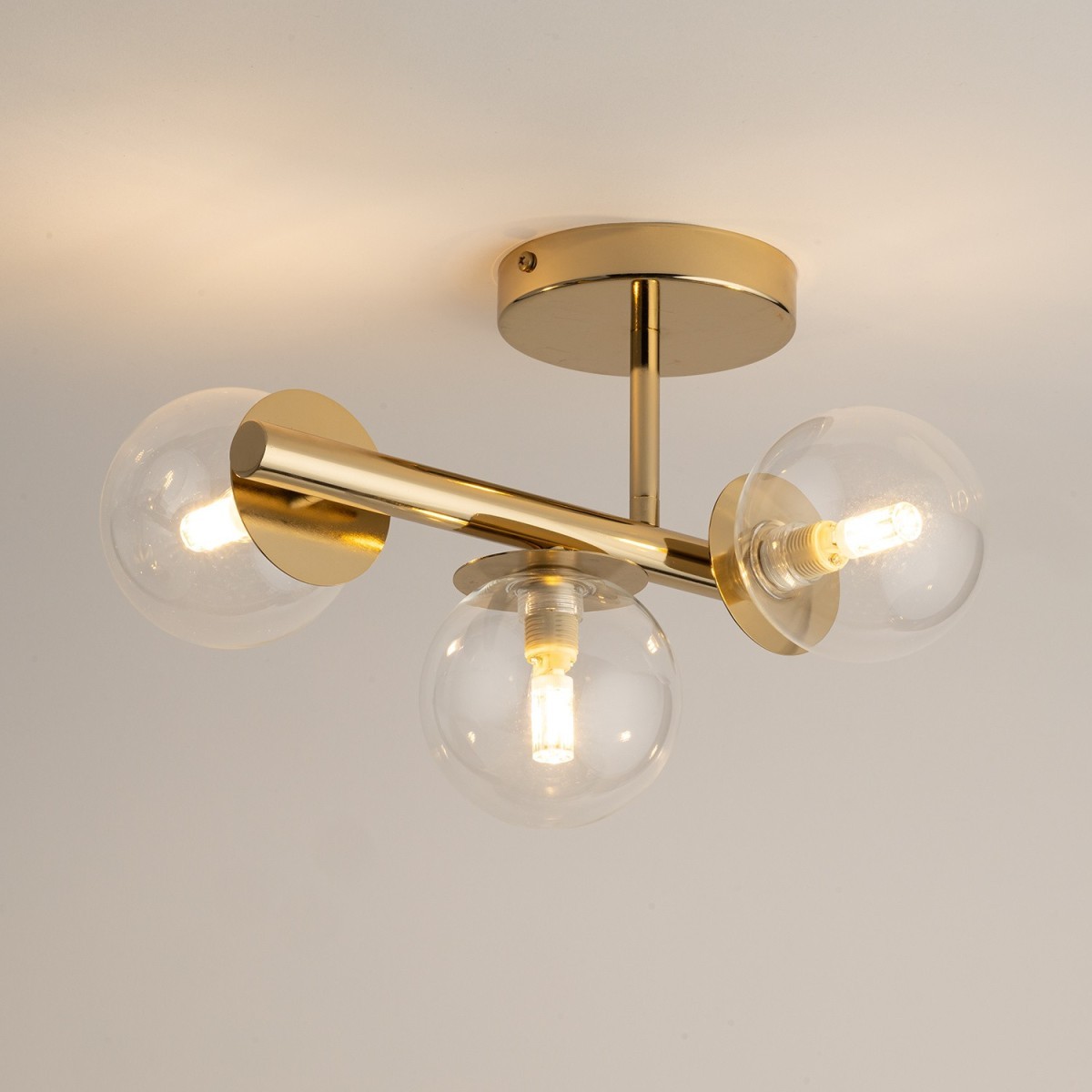 szykowna oprawa Sigma AVOLA plafon 40802 kolor złoty 3 x G9 12W led