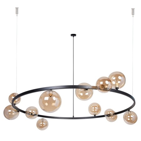 wdzięczna oprawa Sigma BOLERO lampa wisząca- żyrandol 41324 kolor czarny 12XG9 12W LED