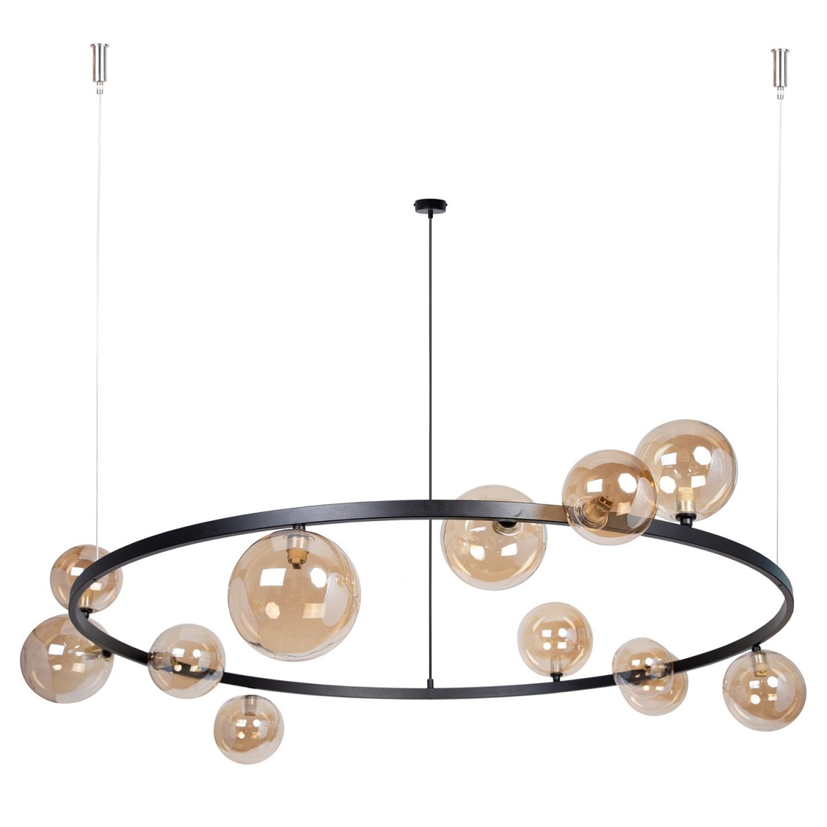 wdzięczna oprawa Sigma BOLERO lampa wisząca- żyrandol 41324 kolor czarny 12XG9 12W LED
