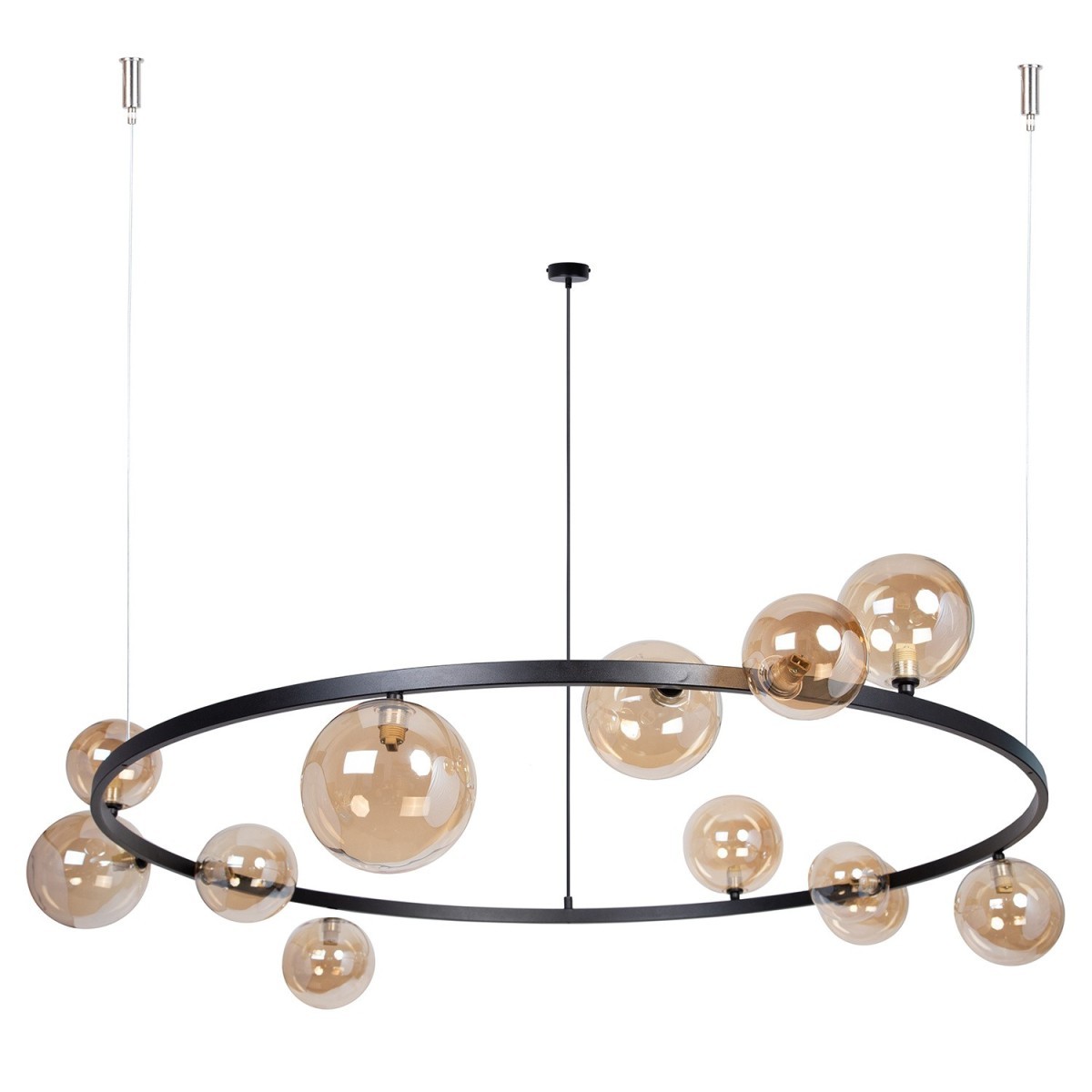 wdzięczna oprawa Sigma BOLERO lampa wisząca- żyrandol 41324 kolor czarny 12XG9 12W LED