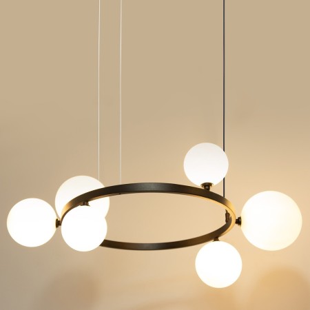 charakterystyczna oprawa Sigma BOLERO lampa wisząca- żyrandol 41319 kolor czarny 6XG9 12W LED