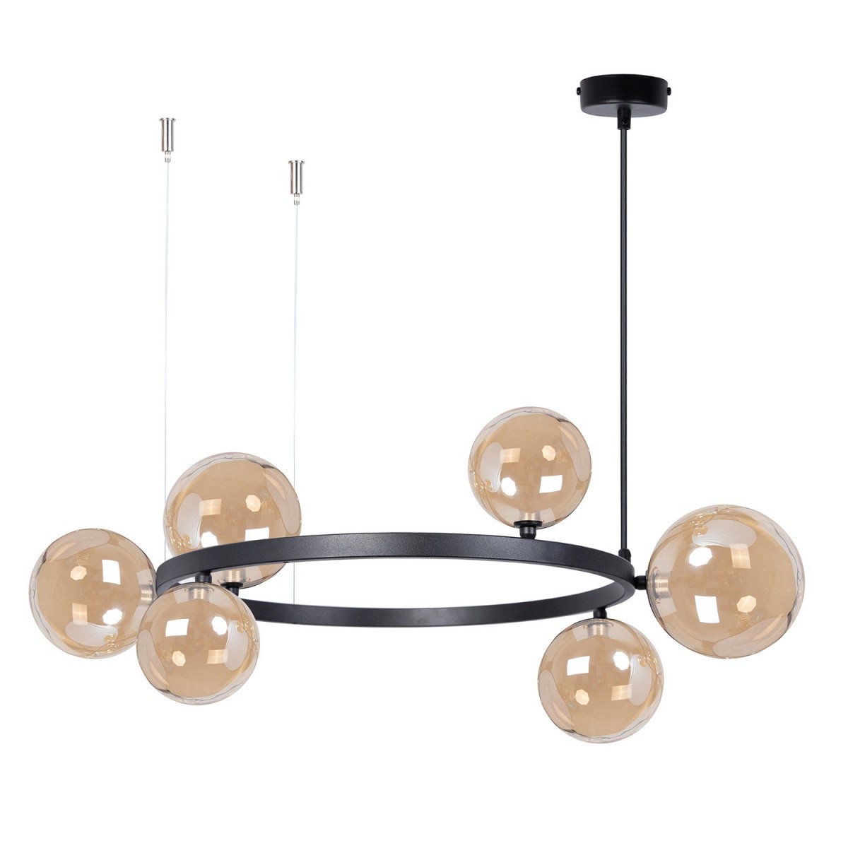 delikatna oprawa Sigma BOLERO lampa wisząca- żyrandol 41322 kolor czarny 6XG9 12W LED