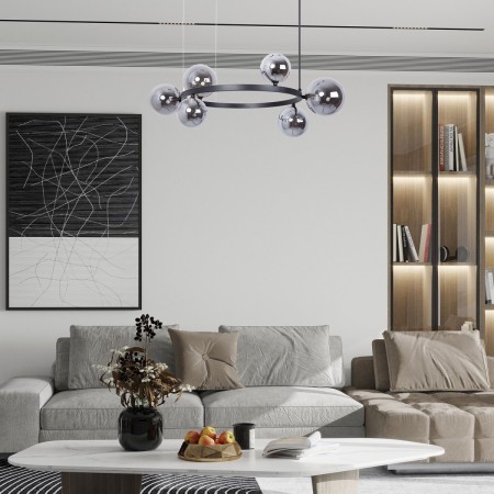 designerska oprawa Sigma BOLERO lampa wisząca- żyrandol 41325 kolor czarny 6XG9 12W LED