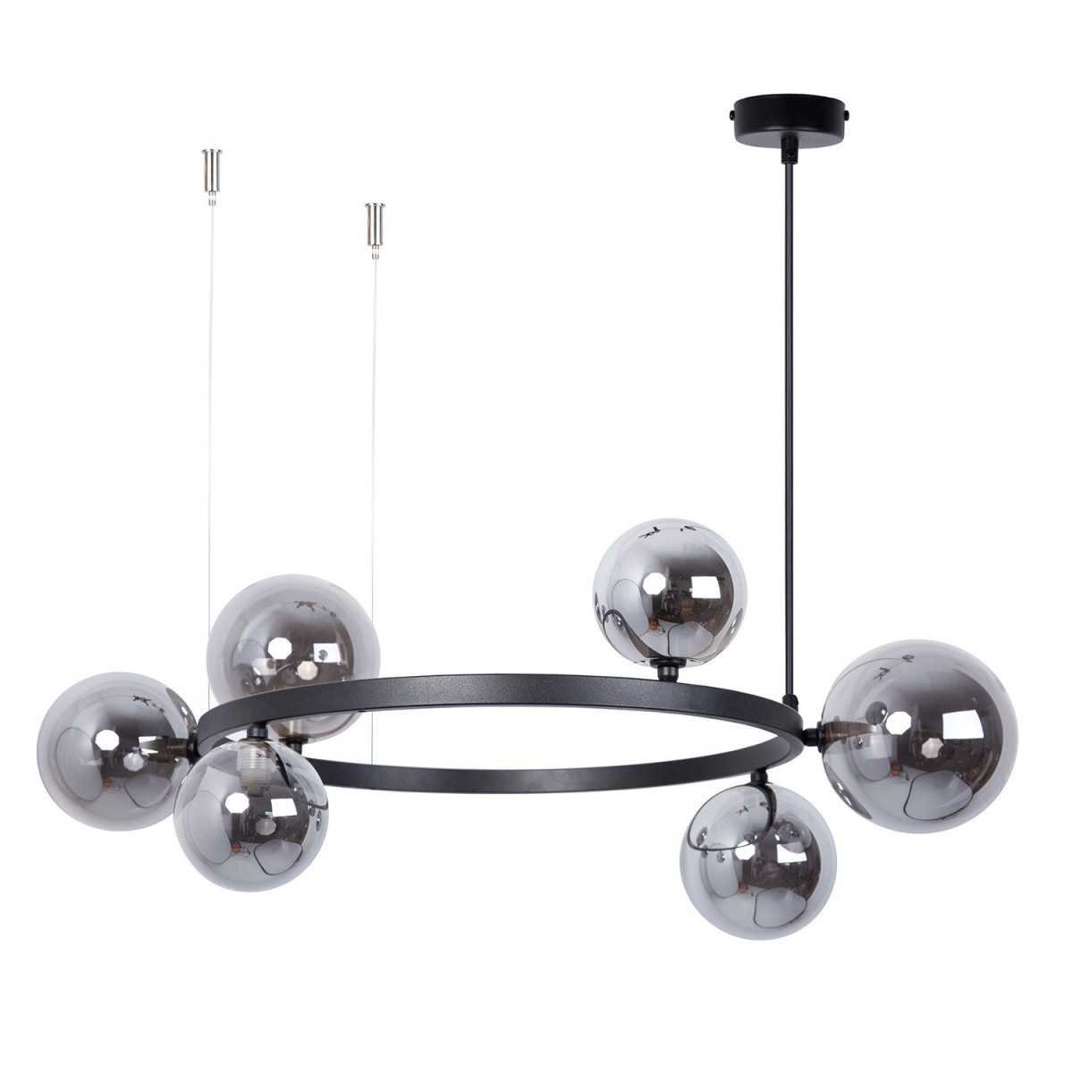 designerska oprawa Sigma BOLERO lampa wisząca- żyrandol 41325 kolor czarny 6XG9 12W LED