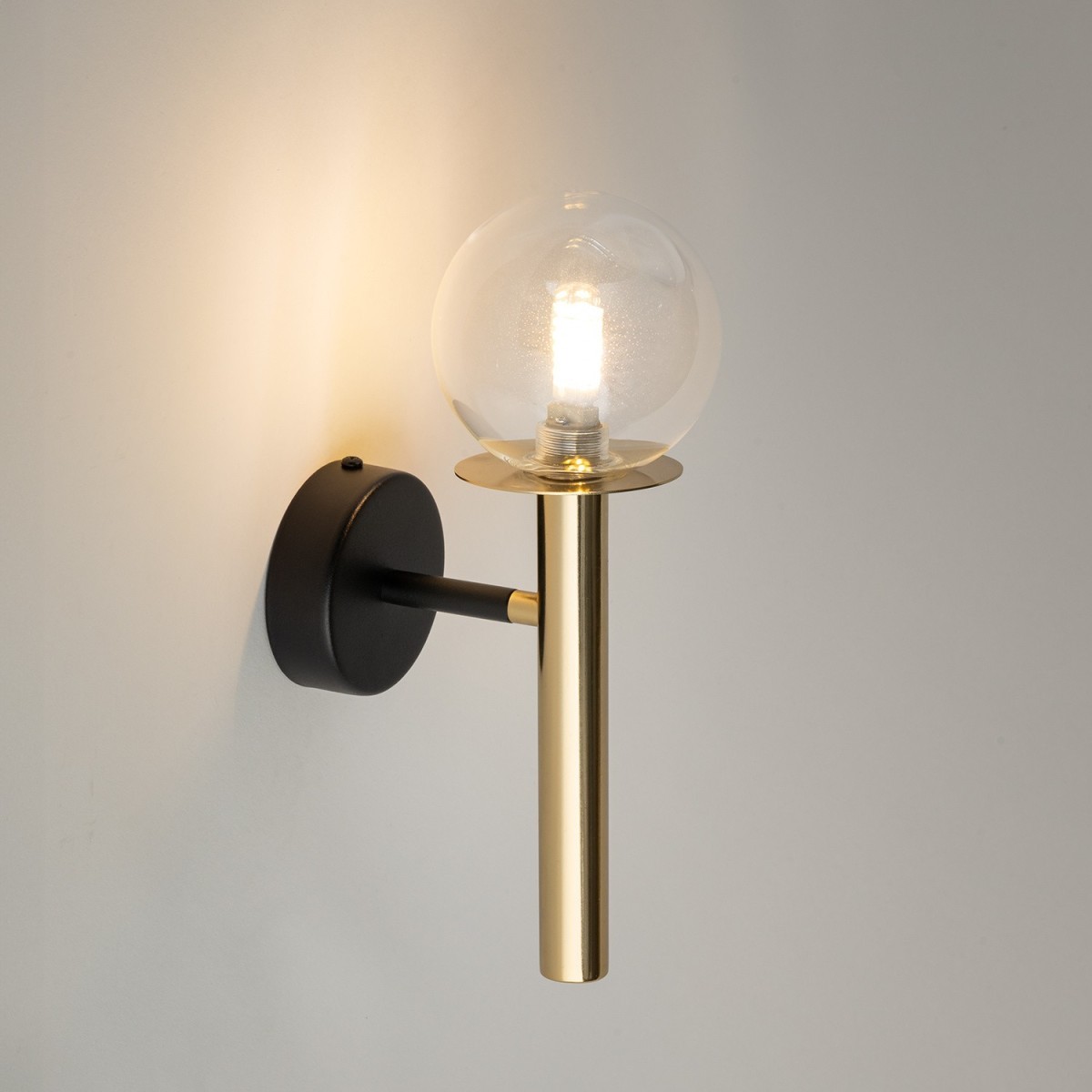 schludna oprawa Sigma DAISY kinkiet 40761 kolor czarny- złoty 1 x G9 12W led