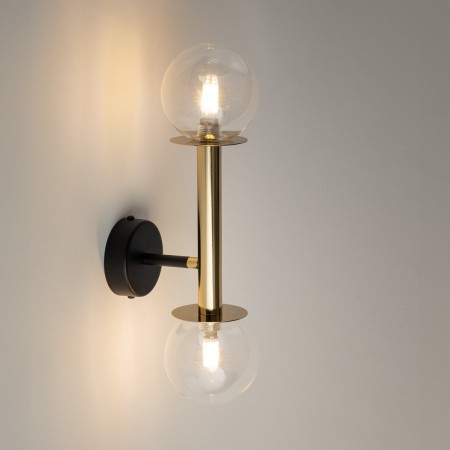 wytworna oprawa Sigma DAISY kinkiet 40762 kolor czarny- złoty 2 x G9 12W led