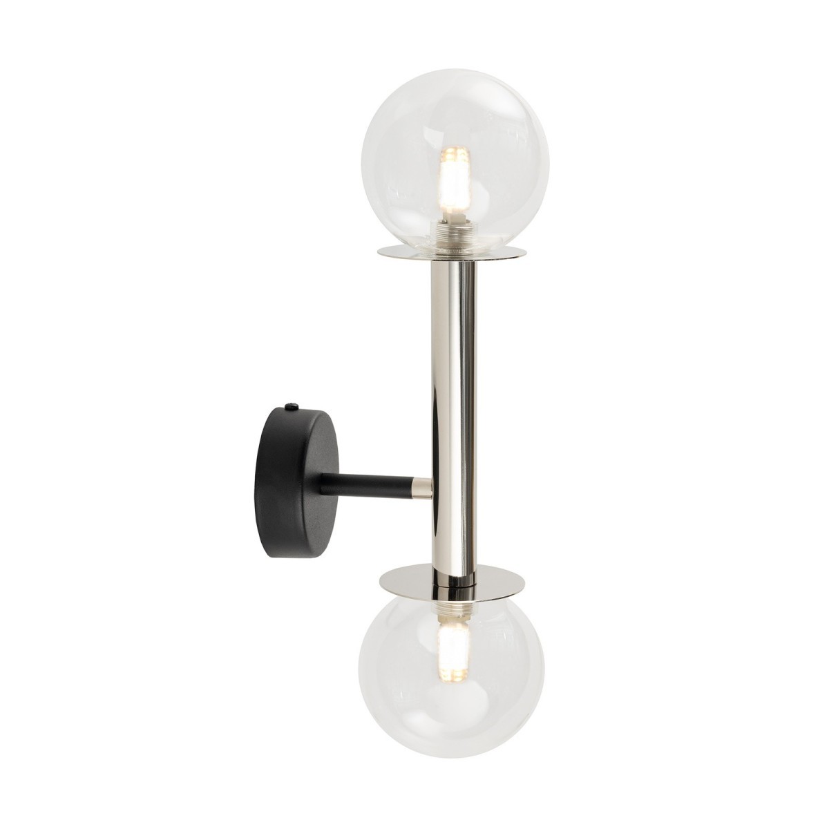 zgrabna oprawa Sigma DAISY kinkiet 40756 kolor czarny- srebrny 2 x G9 12W led