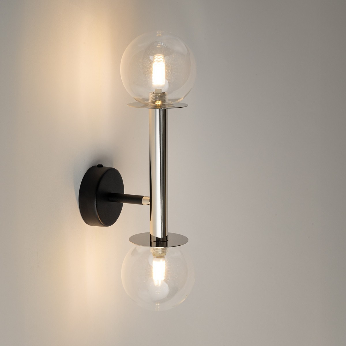 zgrabna oprawa Sigma DAISY kinkiet 40756 kolor czarny- srebrny 2 x G9 12W led