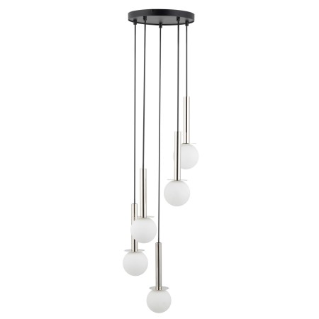 efektowna oprawa Sigma DAISY lampa wisząca 40765 kolor czarny- srebrny 5 x G9 12W led