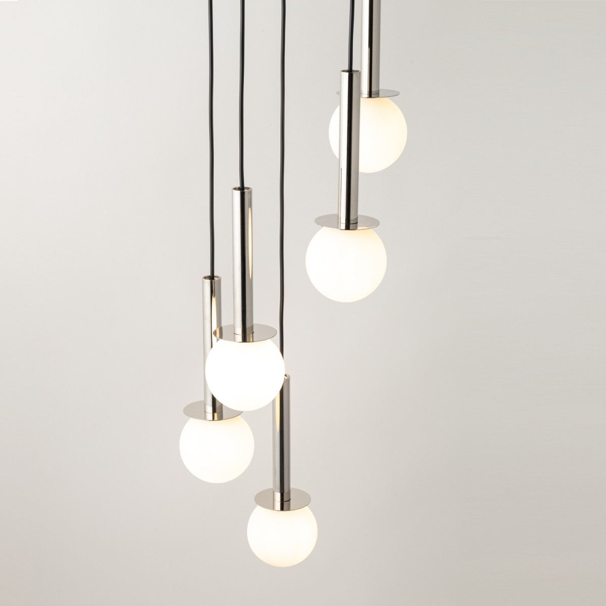 efektowna oprawa Sigma DAISY lampa wisząca 40765 kolor czarny- srebrny 5 x G9 12W led