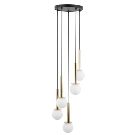 elegancka oprawa Sigma DAISY lampa wisząca 40771 kolor czarny- złoty 5 x G9 12W led