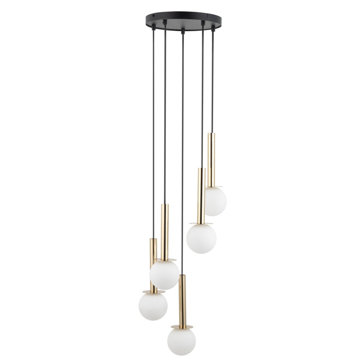 elegancka oprawa Sigma DAISY lampa wisząca 40771 kolor czarny- złoty 5 x G9 12W led