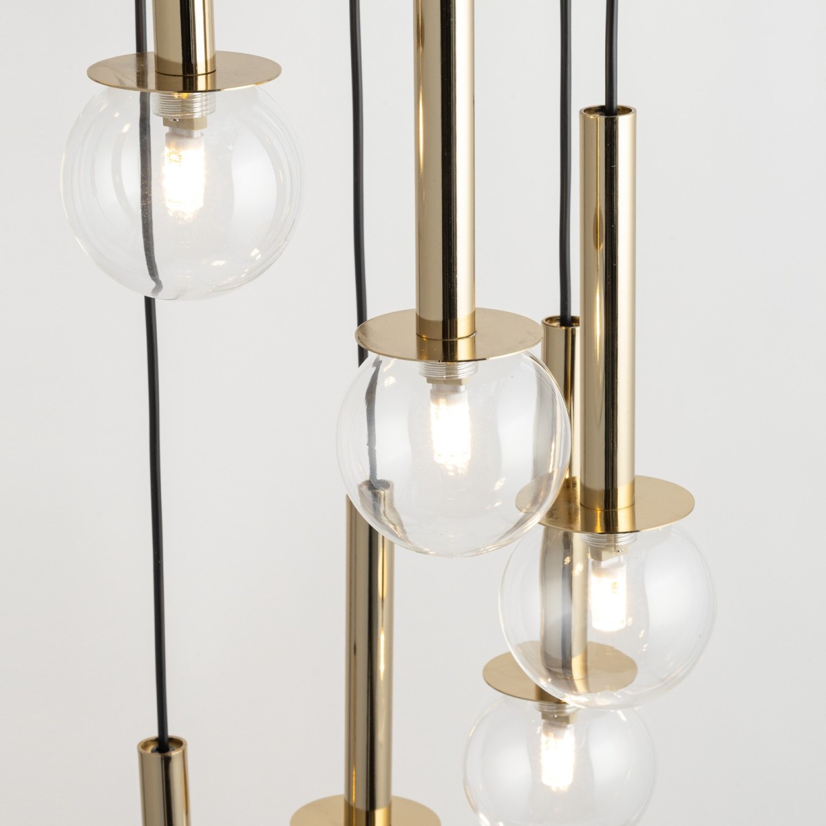 estetyczna oprawa Sigma DAISY lampa wisząca 40759 kolor czarny- złoty 5 x G9 12W led