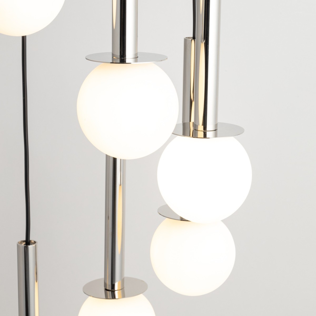 gustowna oprawa Sigma DAISY lampa wisząca 40766 kolor czarny- srebrny 7 x G9 12W led