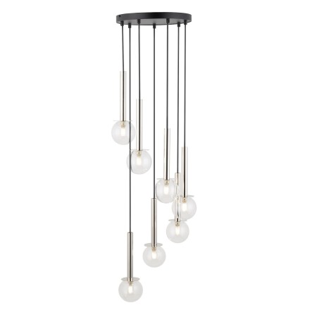 harmonijna oprawa Sigma DAISY lampa wisząca 40754 kolor czarny- srebrny 7 x G9 12W led