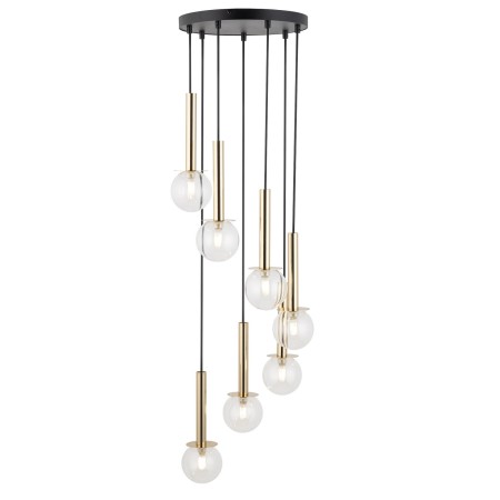 niebanalna oprawa Sigma DAISY lampa wisząca 40760 kolor czarny- złoty 7 x G9 12W led
