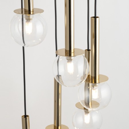 niebanalna oprawa Sigma DAISY lampa wisząca 40760 kolor czarny- złoty 7 x G9 12W led