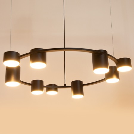 efektowna oprawa Sigma KODO lampa wisząca-żyrandol 41338 kolor czarny 9x GX53 12 W LED