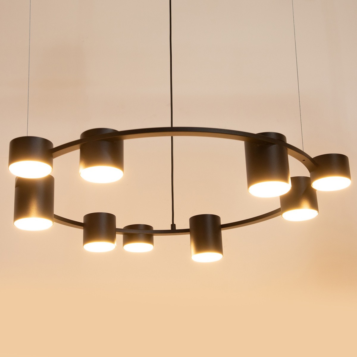 efektowna oprawa Sigma KODO lampa wisząca-żyrandol 41338 kolor czarny 9x GX53 12 W LED