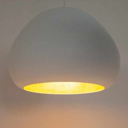 przyjemna dla oka oprawa Sigma LAVA lampa wisząca 41076 kolor biały-złoty 1 x E27 15W Led