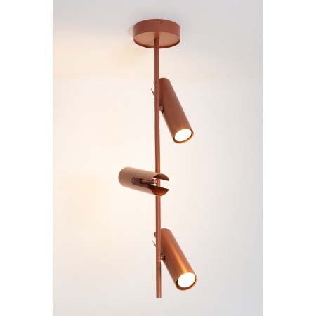 efektowna oprawa Sigma LEDA plafon-spot 41152 kolor ceglany 3xGU10 10W led