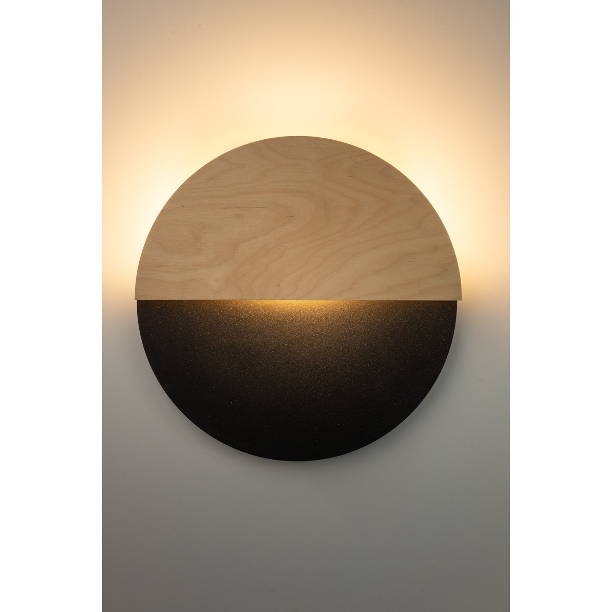 pełna wdzięku oprawa Sigma LUNA kinkiet 40865 kolor czarny- dąb WBUDOWANY MODUŁ LED 7W 3000K- OK 350 lumenów