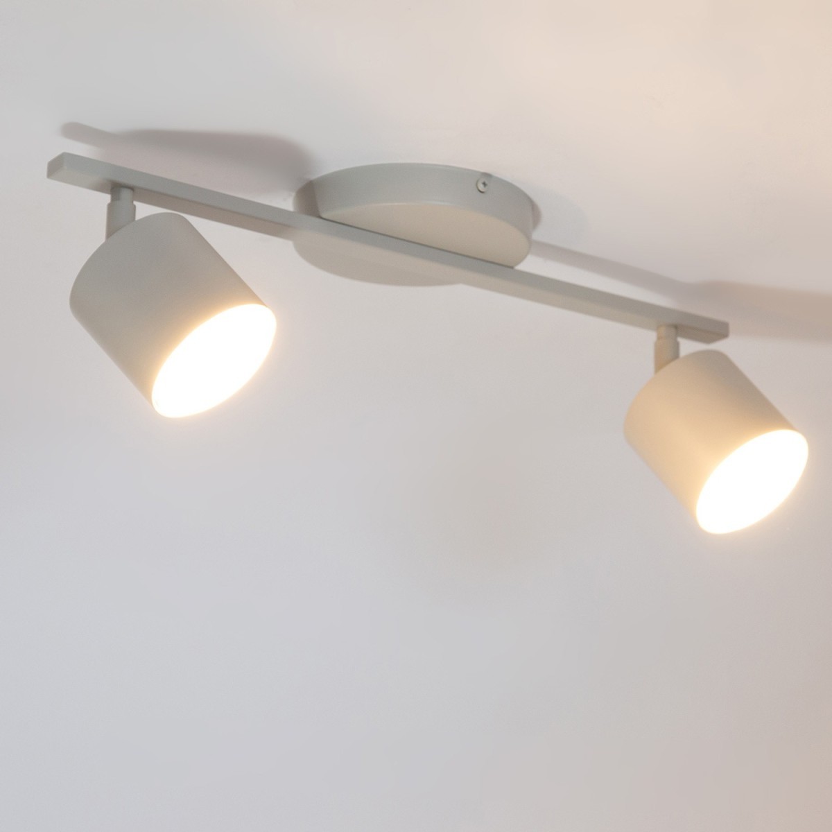 stylowa oprawa Sigma MILA plafon 41353 kolor szary beż 2x GX53 12 W LED