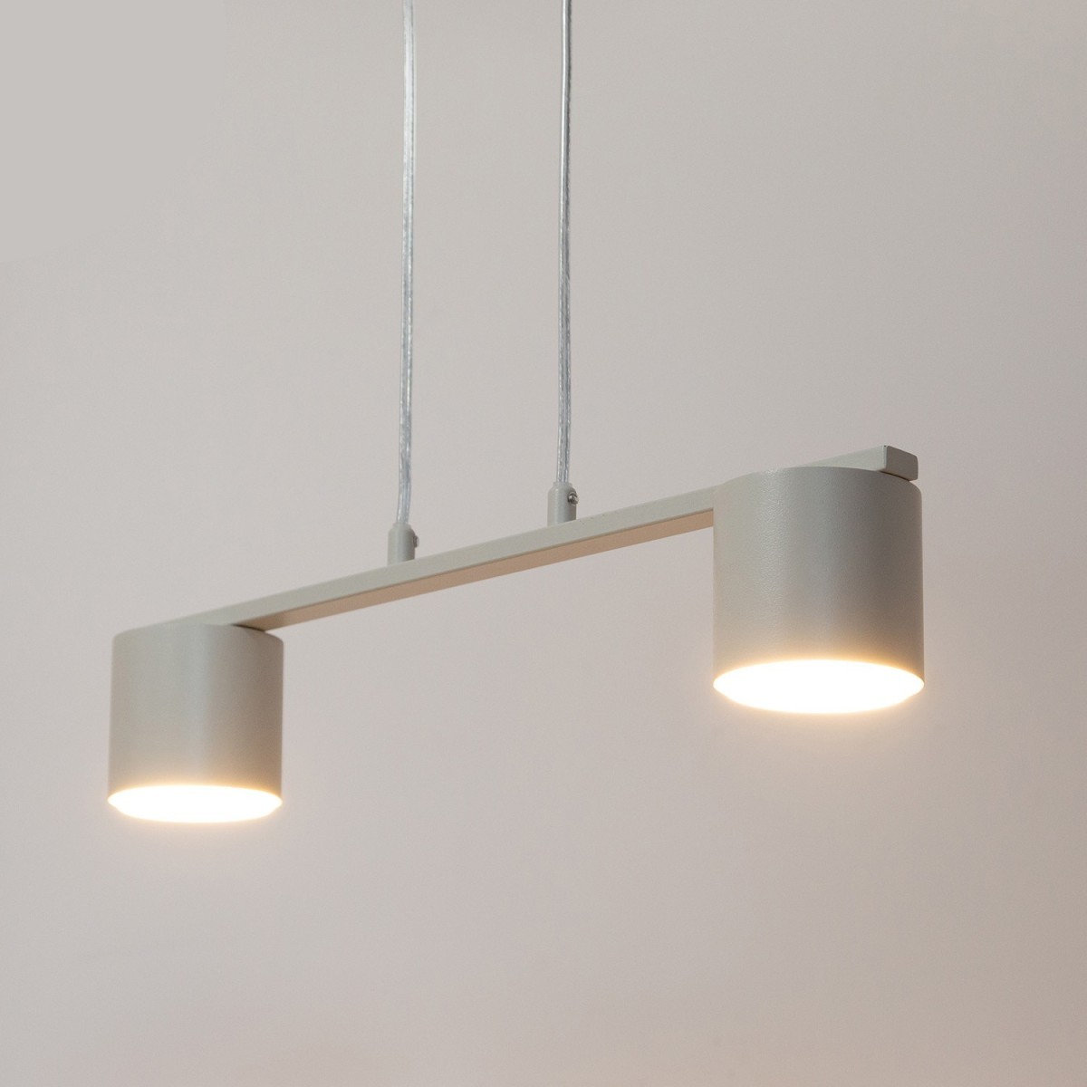 zgrabna oprawa Sigma MILA lampa wisząca 41355 kolor szary beż 2x GX53 12 W LED