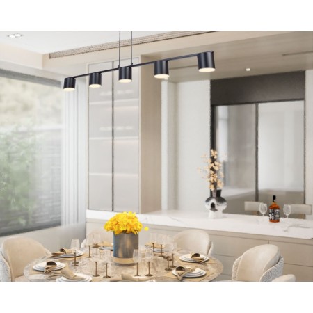 efektowna oprawa Sigma MILA lampa wisząca 41345 kolor czarny 5x GX53 12 W LED