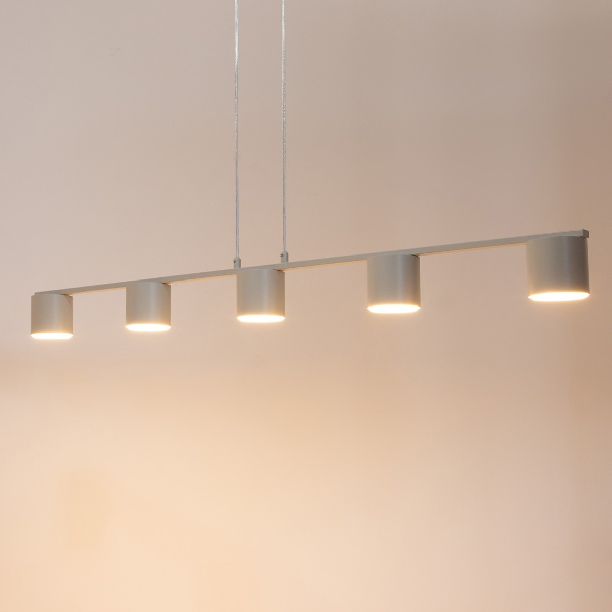 elegancka oprawa Sigma MILA lampa wisząca 41357 kolor szary beż 5x GX53 12 W LED