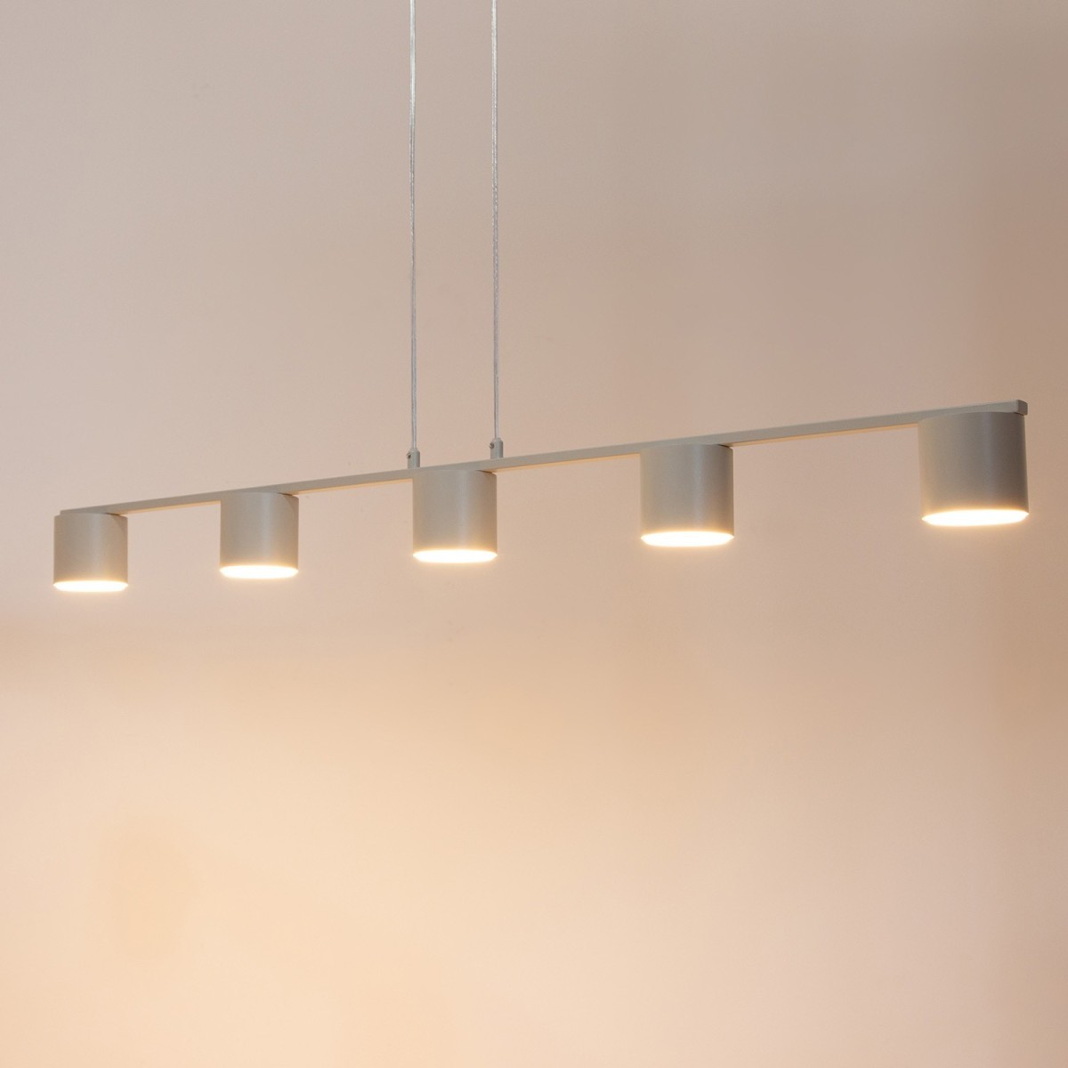 elegancka oprawa Sigma MILA lampa wisząca 41357 kolor szary beż 5x GX53 12 W LED