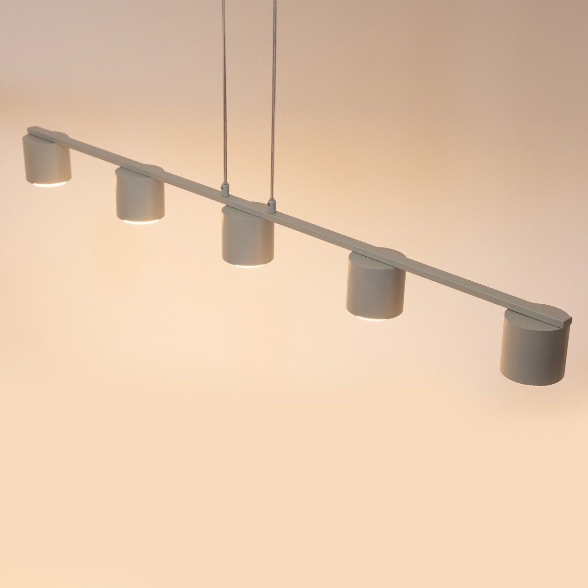 elegancka oprawa Sigma MILA lampa wisząca 41357 kolor szary beż 5x GX53 12 W LED