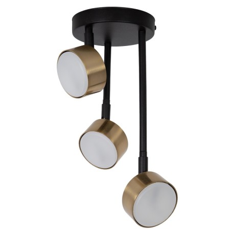 niezwykła oprawa Sigma NEMO plafon 41088 kolor czarny-złoty szczotkowany 3XGX5312w led