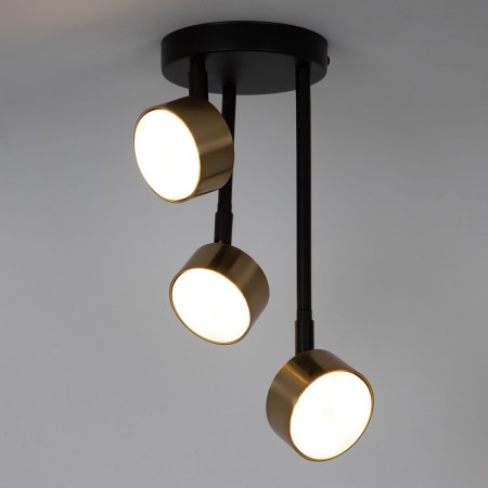 niezwykła oprawa Sigma NEMO plafon 41088 kolor czarny-złoty szczotkowany 3XGX5312w led