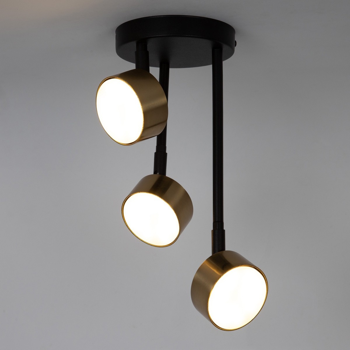 niezwykła oprawa Sigma NEMO plafon 41088 kolor czarny-złoty szczotkowany 3XGX5312w led