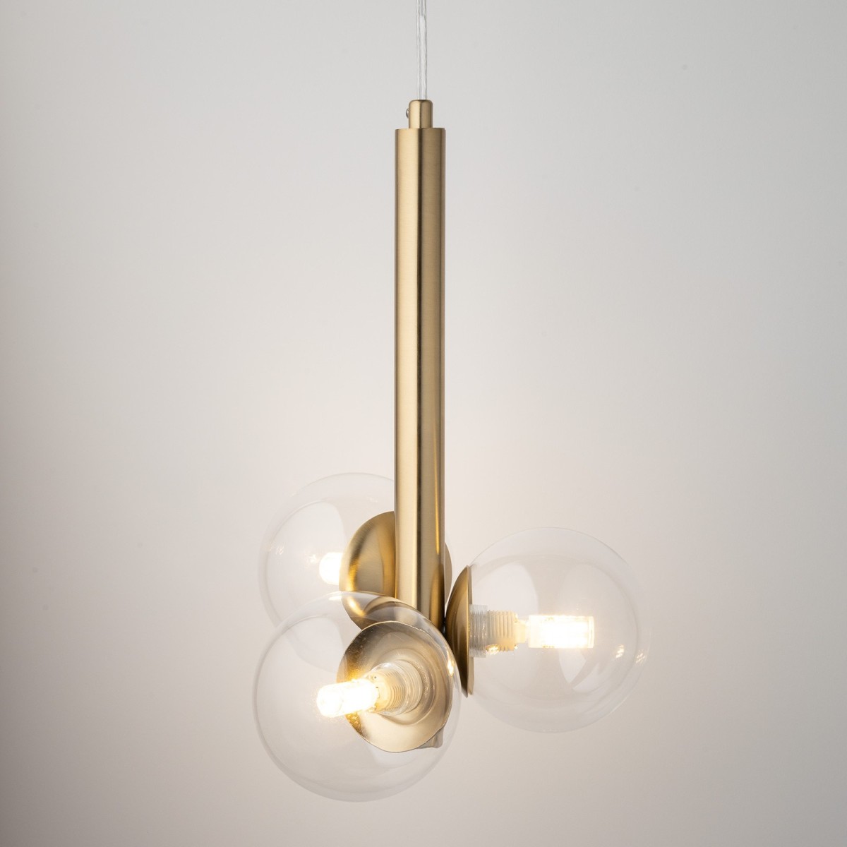 atrakcyjna oprawa Sigma PERLA LUX lampa wisząca 40855 kolor złoty satynowy 3 x G9 12W led