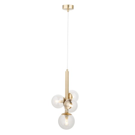 charakterystyczna oprawa Sigma PERLA LUX lampa wisząca 40856 kolor złoty satynowy 4 x G9 12W led