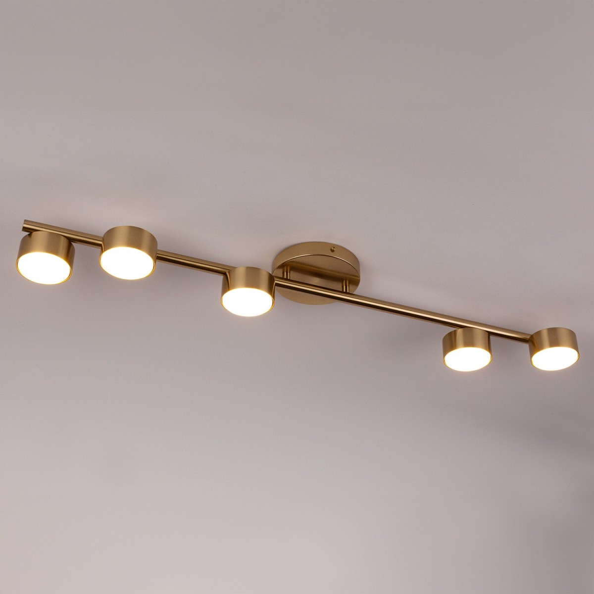 niezwykła oprawa Sigma PUNTO plafon 40827 kolor złoty szczotkowany 5x GX 53 12W Led