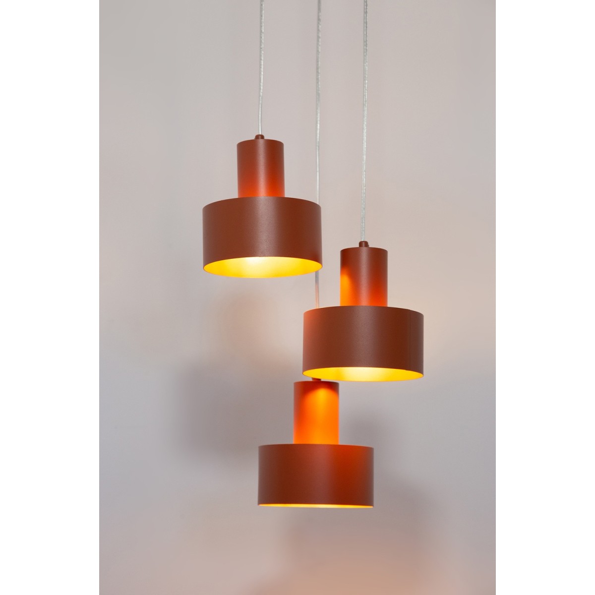 elegancka oprawa Sigma RIF lampa wisząca 41167 kolor ceglany 3xE27 15W LED