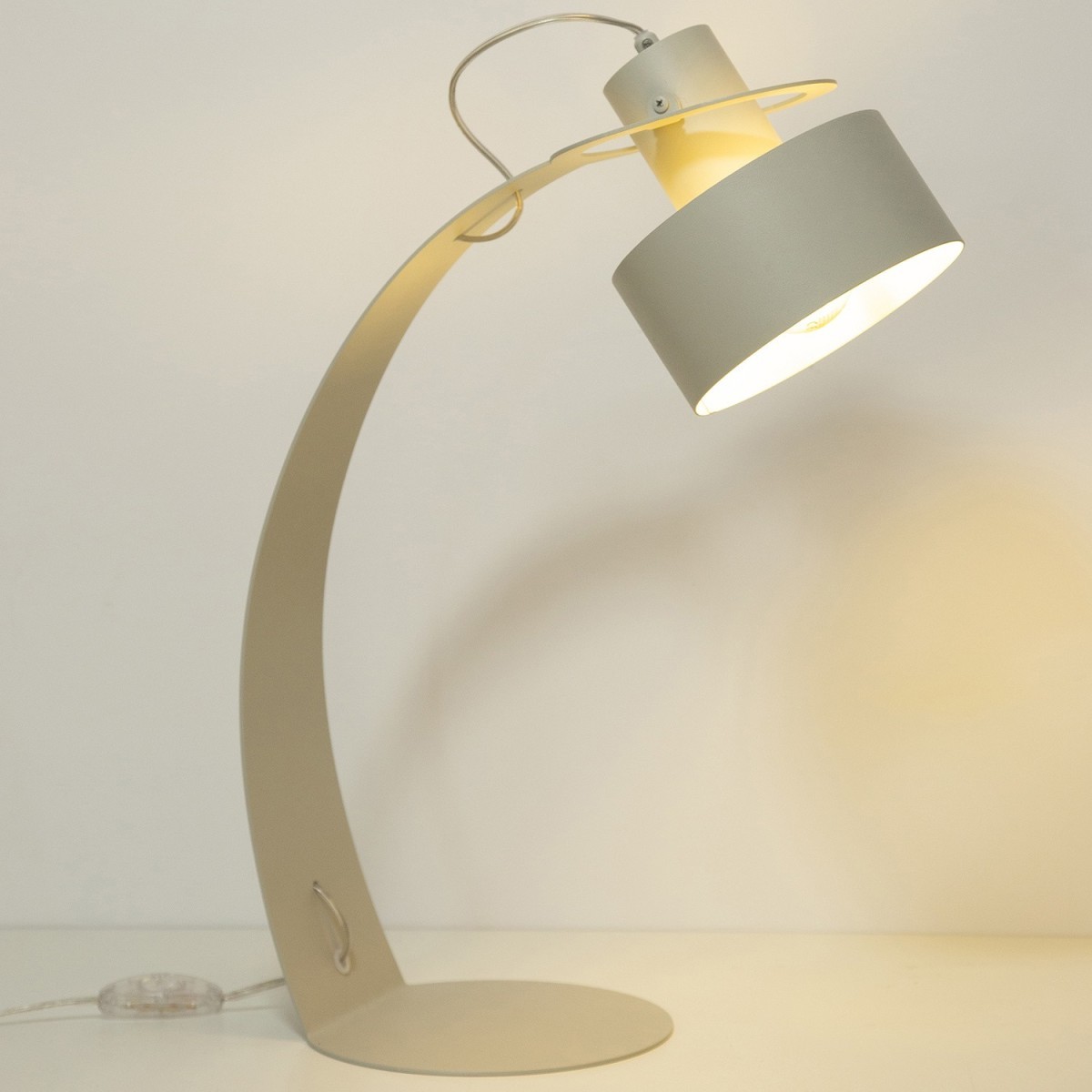 niezwykła oprawa Sigma RIF lampka 41444 kolor szary beż 1xE27 15W LED