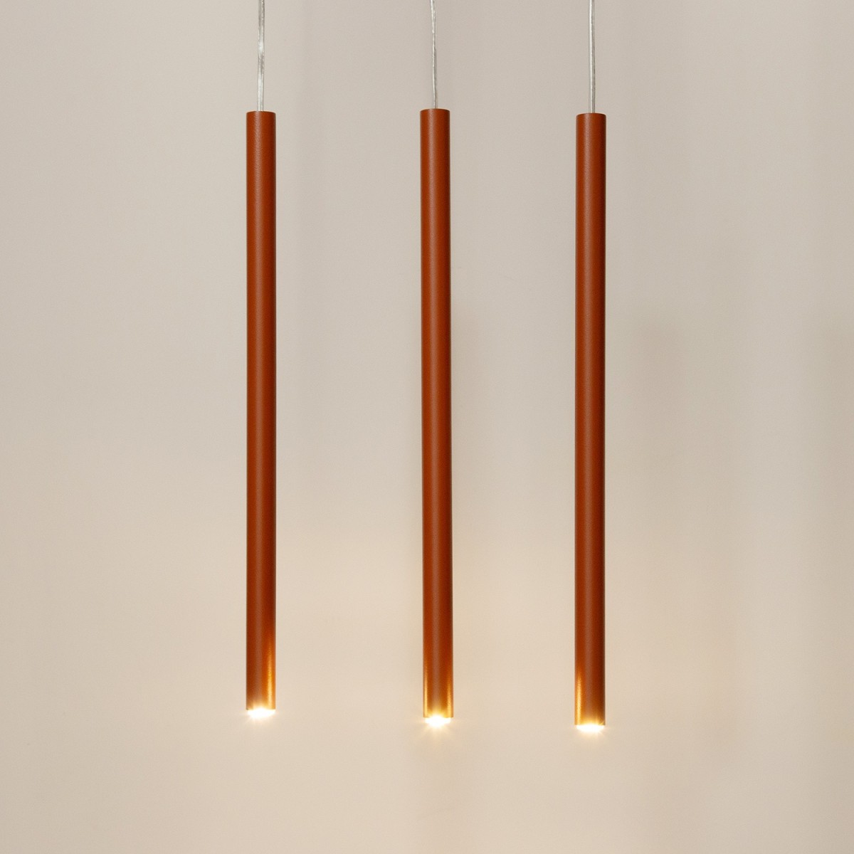 estetyczna oprawa Sigma SOPEL lampa wisząca 41451 kolor ceglany 3XG9 3W LED