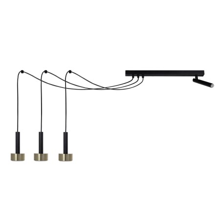 pełna wdzięku oprawa Sigma STAMP lampa wisząca-lampa pająk 41257 kolor czarny 3xGX53 12W LED- 1xG9 3W LED