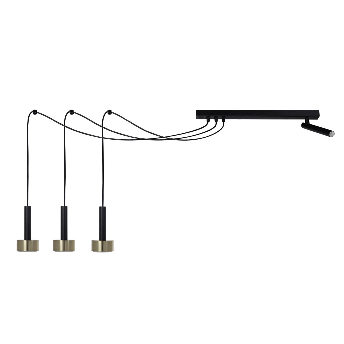 pełna wdzięku oprawa Sigma STAMP lampa wisząca-lampa pająk 41257 kolor czarny 3xGX53 12W LED- 1xG9 3W LED