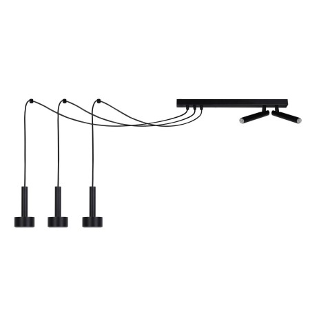 przyjemna dla oka oprawa Sigma STAMP lampa wisząca-lampa pająk 41256 kolor czarny 3x GX53 12W LED- 2xG9 3W LED